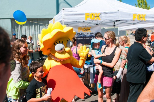 THE SIMPSONS: The city of Springfield, OR celebrates THE SIMPSONS 25th ANNIVERSARY with the unveiling of the Simpsons mural during a block party dedication ceremony on the downtown walk of murals on Monday, Aug. 25th. THE SIMPSONS ª and © 2014 TCFFC ALL RIGHTS RESERVED.