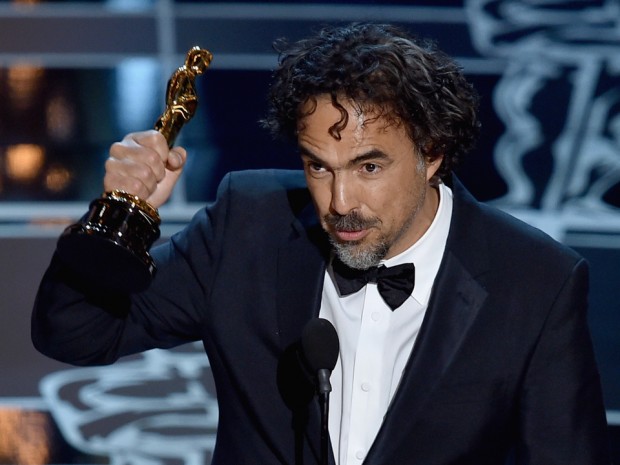 Alejandro G. Iñárritu accepting the Best Director Oscar for Birdman in 2015. (Photo: Getty Images)