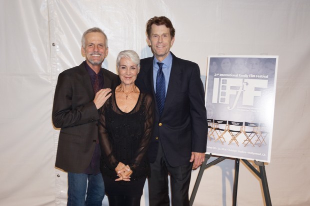 Andrea Romano with Rob Paulsen, Kevin Conroy - photo by Renard Garr