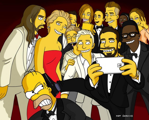 Ellen's Oscar Selfie is Simpsons-ized