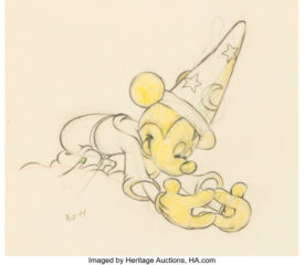 Fantasia Mickey Mouse as the Sorcerer's Apprentice Animation Drawing (Walt Disney, 1940)