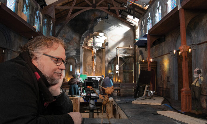 Guillermo del Toro Pinocchio set