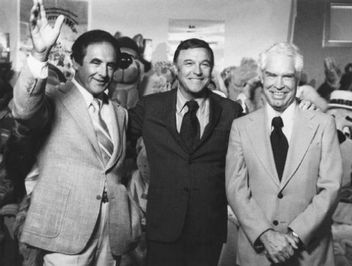 (from left) Joe Barbera, Gene Kelly and William Hanna