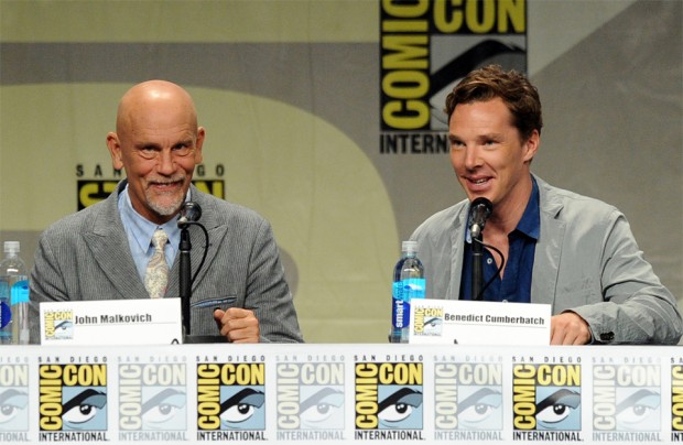 John Malkovich and Benedict Cumberbatch attend the DreamWorks Animation presentation during Comic-Con International 2014 at the San Diego Convention Center on July 24, 2014 in San Diego, California.