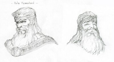 LOTR The War of the Rohirrim_Helm Hammerhand sketch