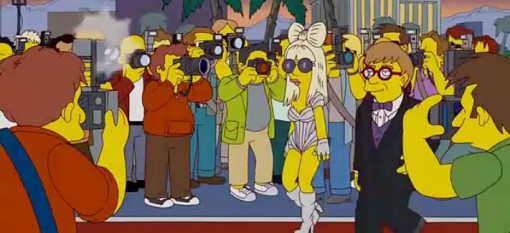 Lady Gaga with Elton John on The Simpsons