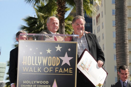 L.A. City Councilman Tom LaBonge says a few kind words about THE SIMPSONS Creator and Executive Producer Matt Groening during the Star Dedication on the Hollywood Walk of Fame Tuesday, Feb. 14 in Hollywood, CA.  THE SIMPSONS © 2012 TCFFC ALL RIGHTS RESERVED. CR: Scott Kirkland/FOX