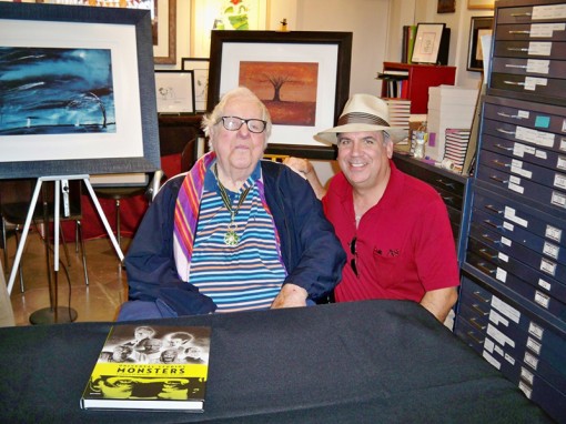 Ray Bradbury (left) with blogger Michael Mallory (right)