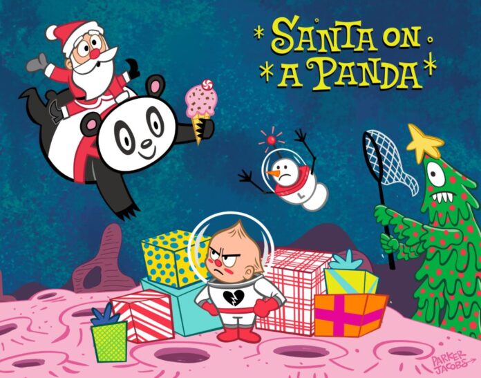 Santa on a Panda