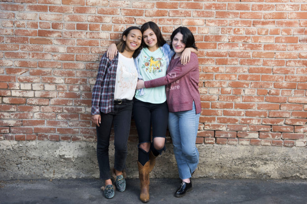 L-R: Spirit Riding Free voice stars Sydney Park, Amber Frank and Bailey Gambertoglio.