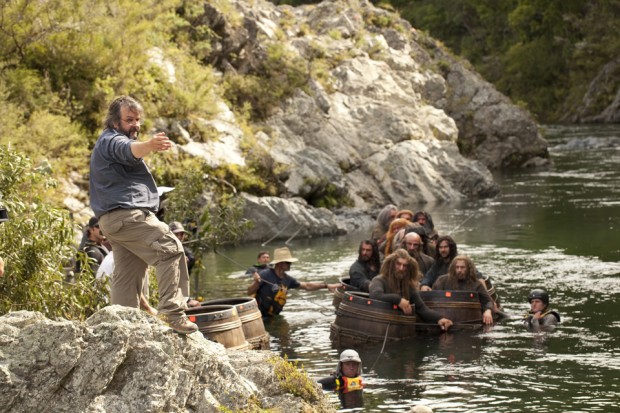 Peter Jackson on set of The Hobbit: The Desolation of Smaug