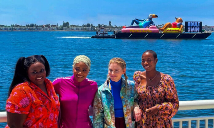 'Tuca & Bertie' panelists (L-R) Nicole Byer, Tiffany Haddish, Lisa Hanawalt, and Sasheer Zamata at San Diego Comic-Con on July 23, 2022