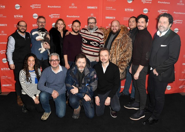 Joshua Cohen (Big Beach), Peter Saraf (Big Beach), Christel Henon (Bidibul Productions), Alexandre Espigares (director), Patrick Hubley (Utah Film Center), Stephen Glickman (actor), Eddie Spears (actor), Stéphane Gallard (Artistic Director) et Guy Daleiden (CEO, Film Fund Luxembourg). Photo copyright FILM FUND Luxembourg.