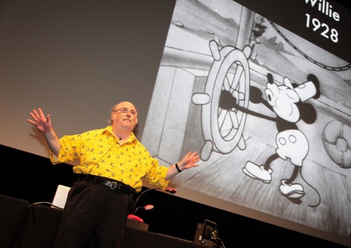 Veteran Disney animator Eric Goldberg introduces the world premiere of the Mickey Mouse short Get a Horse.