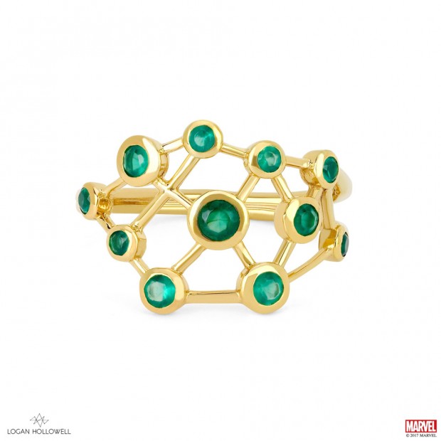 Logan Hollowell Hela Green Agate Constellation Ring