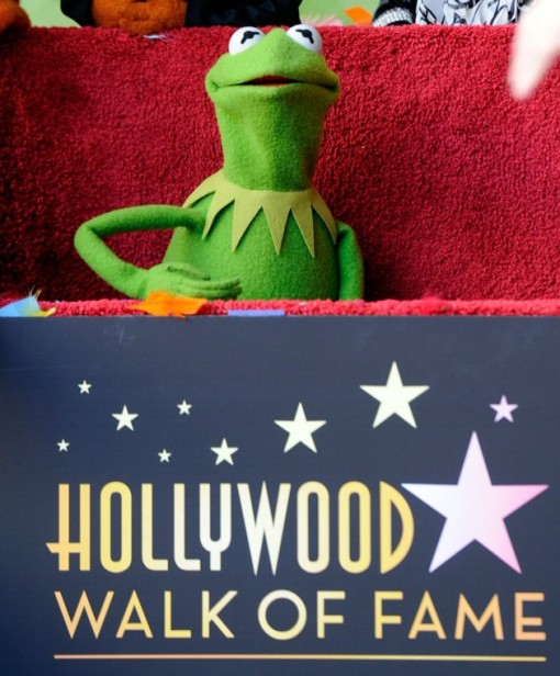 Kermit the Frog who along with the other Muppets were honored with 2,466th Star on the Hollywood Walk of Fame in front of the El Capitan Theatre on March 20, 2012 in Hollywood, California. (Photo by Frazer Harrison/Getty Images)